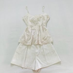 Babydoll Eyelet White Top