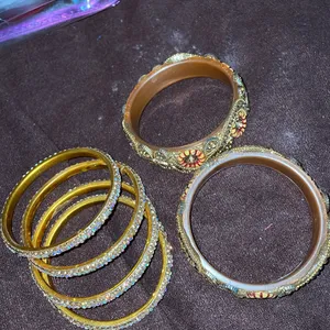 2 Set Of Ethnic Gold Bangles