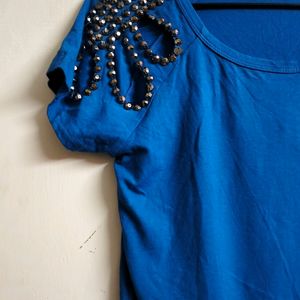 Blue Top With Beautiful Sleeves