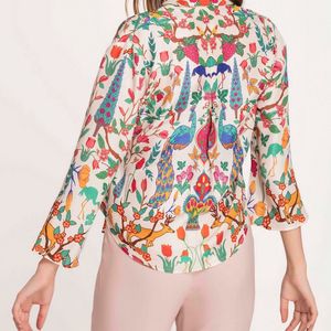 Peacock Cinched Shirt Jacket