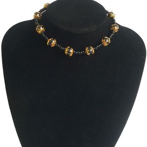 Beautifully Hand Crafted Black And Gold Choker