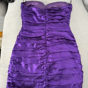 Zara Lilac Strapless Draped Mini Dress