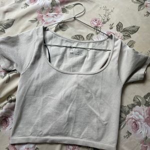 Women Ribbed Scoop Neck Top