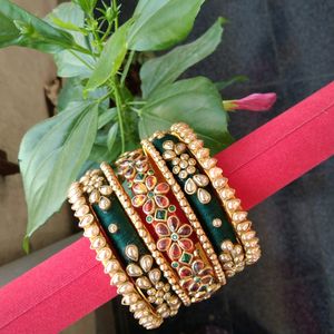 Handcrafted Subhapradam Silk Thread Bangles Set