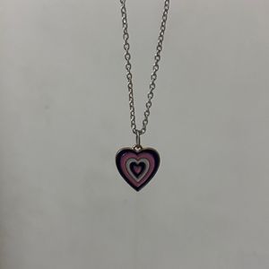 Cute Heart Earrings And Chain Combo