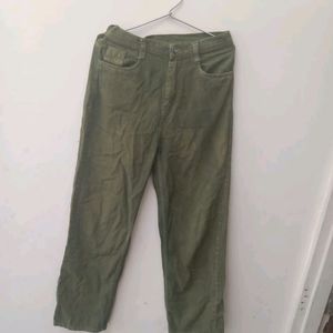 Army Green High Waist Baggy Jeans Or Pants