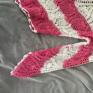 PINK&WHITE CROCHET SWEATER Y2K TRENDY