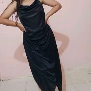 Hot Cowl Neck Satin Dress