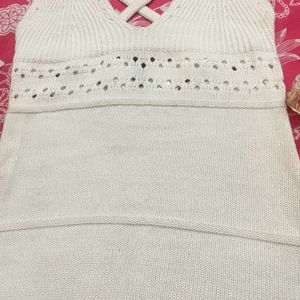 H&M White Crotchet Dress