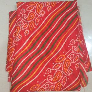 Red Bandhani Saree