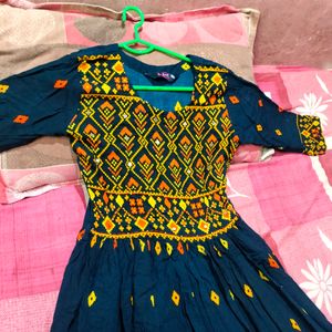 Plastic Mirror&Embroidery Work Anarkali Dress