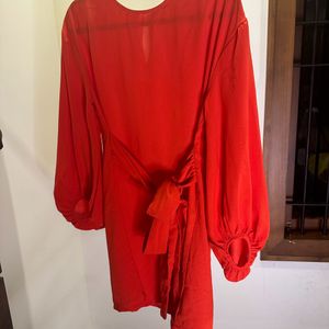 Orangish Red Dress