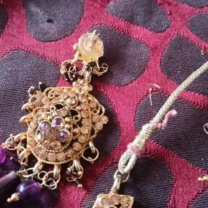 Purple Bridal Set With Bindi