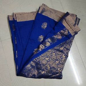 Blue Colour Fancy Pattu Sarees