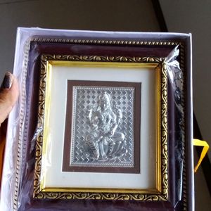 Pure Silver Durga mata With Picture Frame