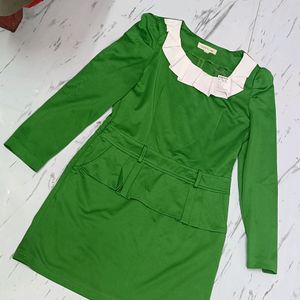 Parrot Green Dress Top For Girls Women New