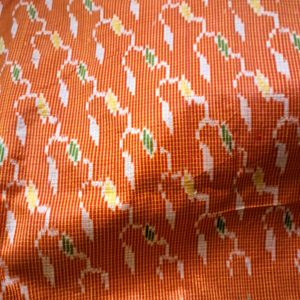 Orange Pochampally Pure Silk Saree