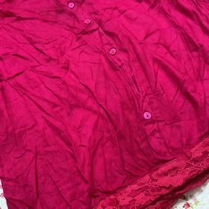 Magenta Blouson Top