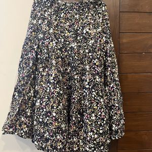 Casual Wear Black Printed  Skirt