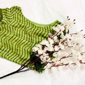 Green Zigzag Pattern Blouse