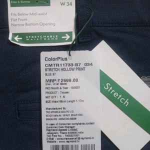 A Brand New 34 Size Colourplus Formal Wear Pant.