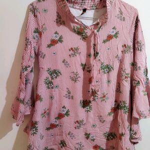 Floral Rayon Top For Girls