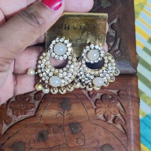 Traditional Earrings With Pearl Design