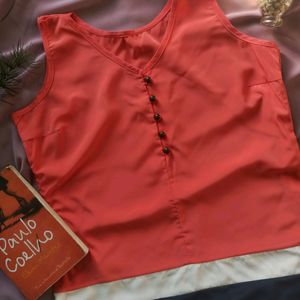 Coral Sleeveless Top 🍁