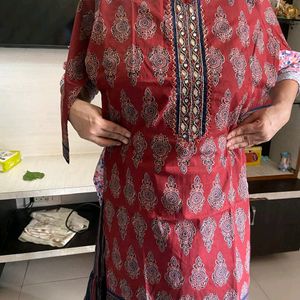 Red Kurta With Sharara