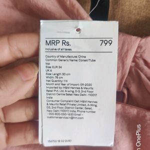 H&M Dusky Pink Bow Crop Top