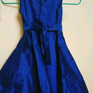 Ink Blue Color Silk Cotton Frock