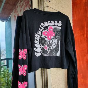 Crop Backprinted Sweatshirt