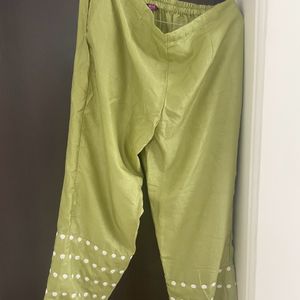 Green Embroidered Silk Blend Kurta Plazzo& Dupatta