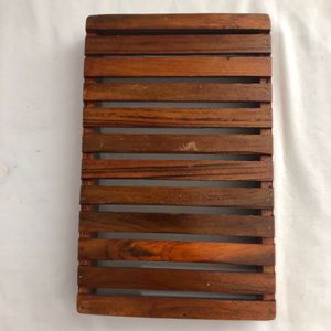 Brown Wooden Tray Set