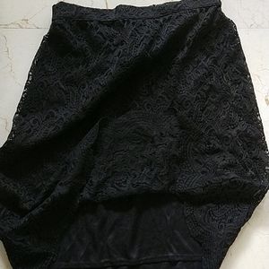 Black Net Formal Short Skirt