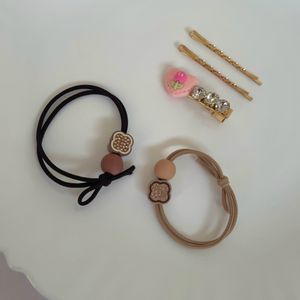 Korean Hair Ties Tulip Clip Combo