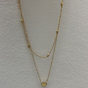 Double layer heart necklace