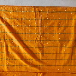 Mustard Yellow Chanderi Silk Saree