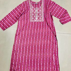 Pink Thread Work Kurti