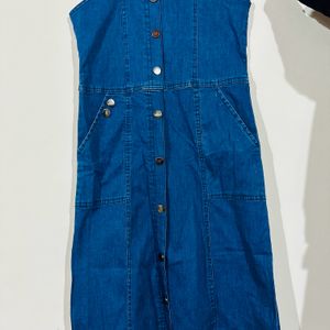 Denim Baba Suit For Women Blue Colour