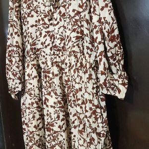 Brown🟤Floral Print Dress For Girl & Woman Bust 44