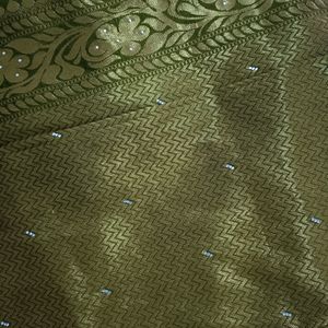 Olive Green Saree