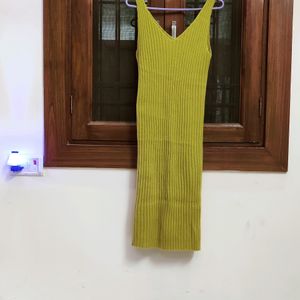 Knit Wear Yellow Bodycon Dress