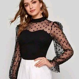 Black Bollywood Top With Full Sleeves