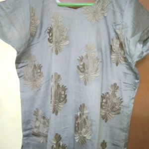 Grey Embroidery Kurti