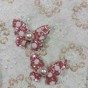 Pink Butterfly And Bow Pins