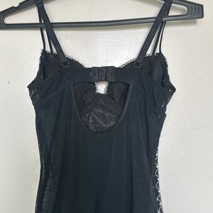 EMBROIDERED MESH CORSET SHEER TOP