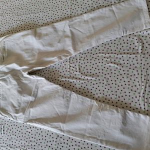 Zara 35 Length White Jeans