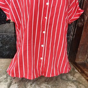 Red Shirt With White Stripes