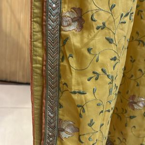 Mustard Kurta With Embroidery